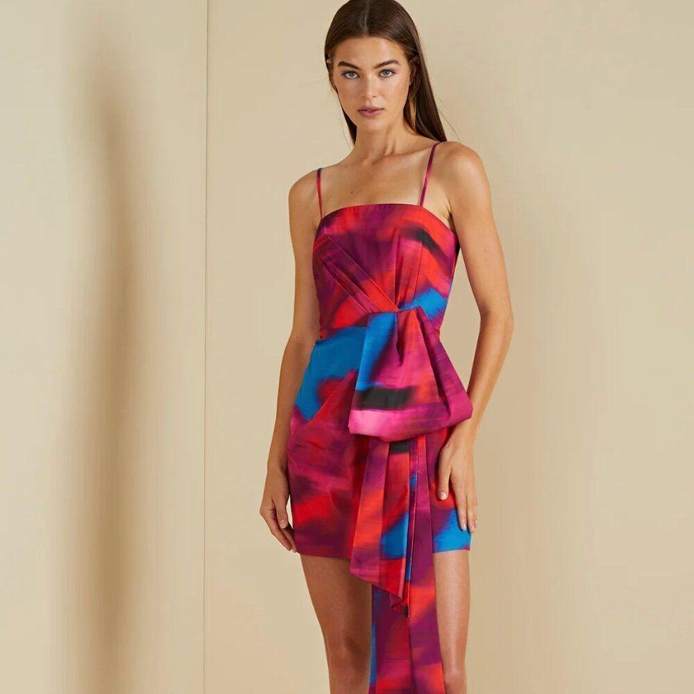 AMUR Finnegan Bow Dress Pink